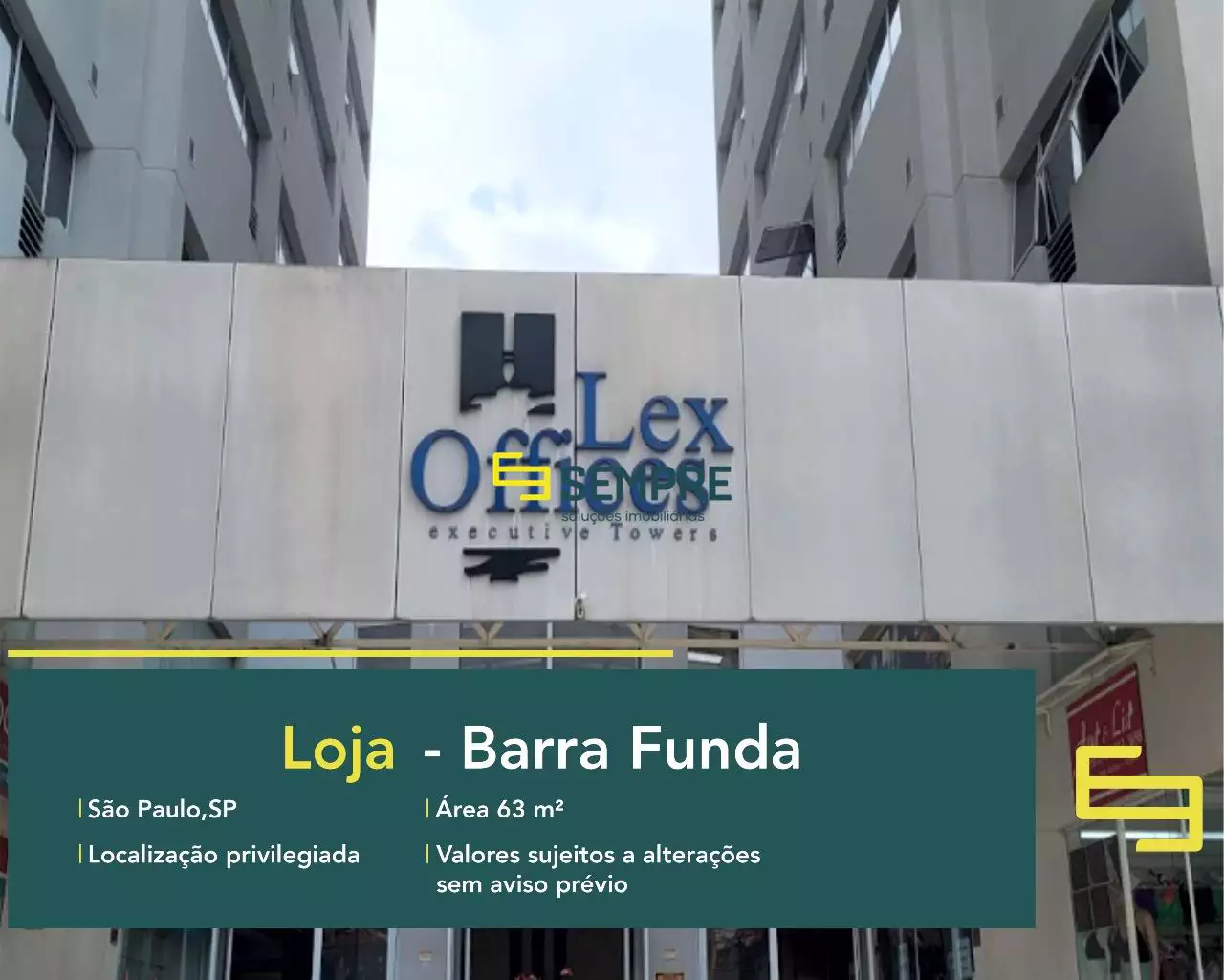 Loja à venda no Barra Funda em São Paulo, em excelente localização. O ponto comercial conta com área de 63,54 m².