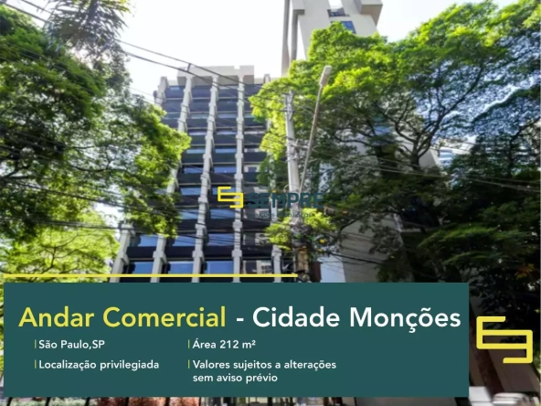 Andar corrido no edifício Indeca disponível para venda em SP, em excelente localização. O ponto comercial conta com área de 212,40 m².