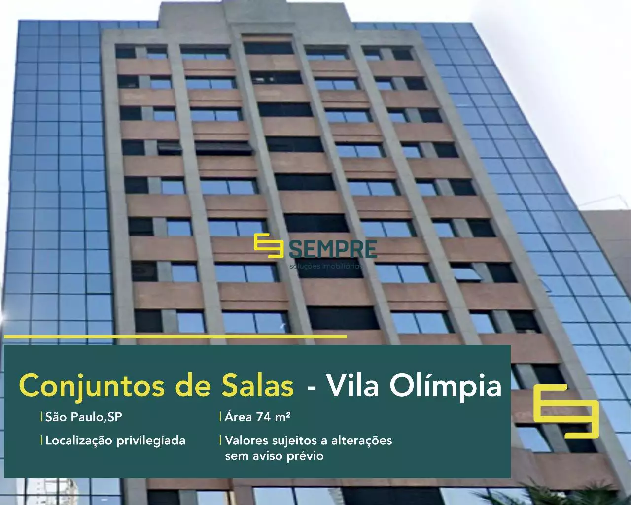 Conjunto de salas à venda no Edifício Net Office Empresarial - SP, em excelente localização. O ponto comercial conta com área de 74,36 m².