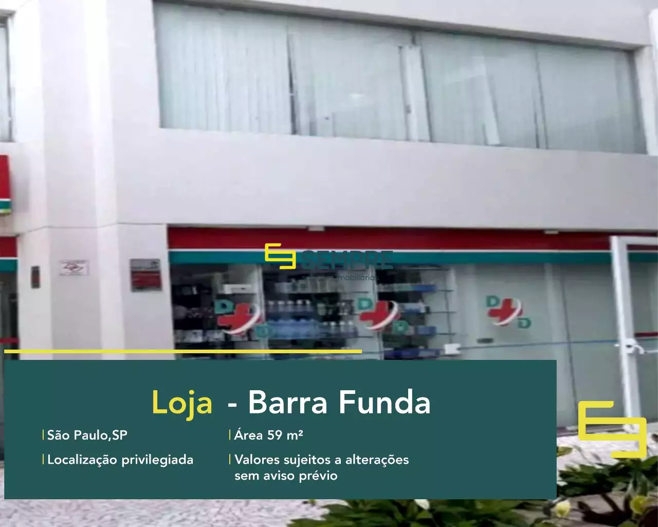 Loja para vender no Barra Funda em São Paulo, em excelente localização. O ponto comercial conta com área de 59,55 m².