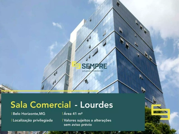 Sala comercial à venda no bairro Lourdes - Linea Comercial em Belo Horizonte. O estabelecimento comercial conta com área de 41,73 m².