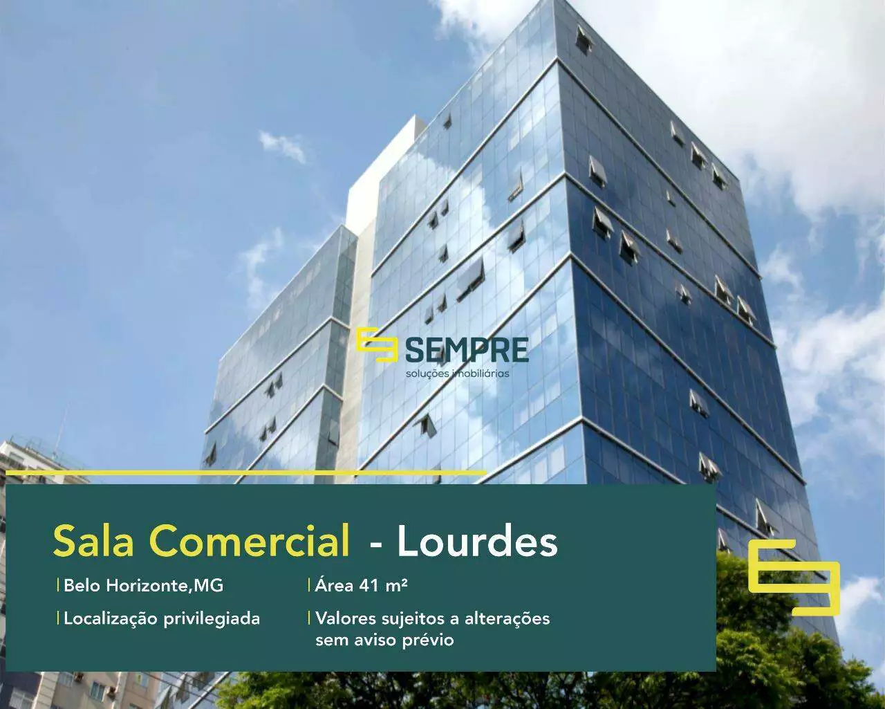 Sala comercial à venda no bairro Lourdes - Linea Comercial em Belo Horizonte. O estabelecimento comercial conta com área de 41,73 m².