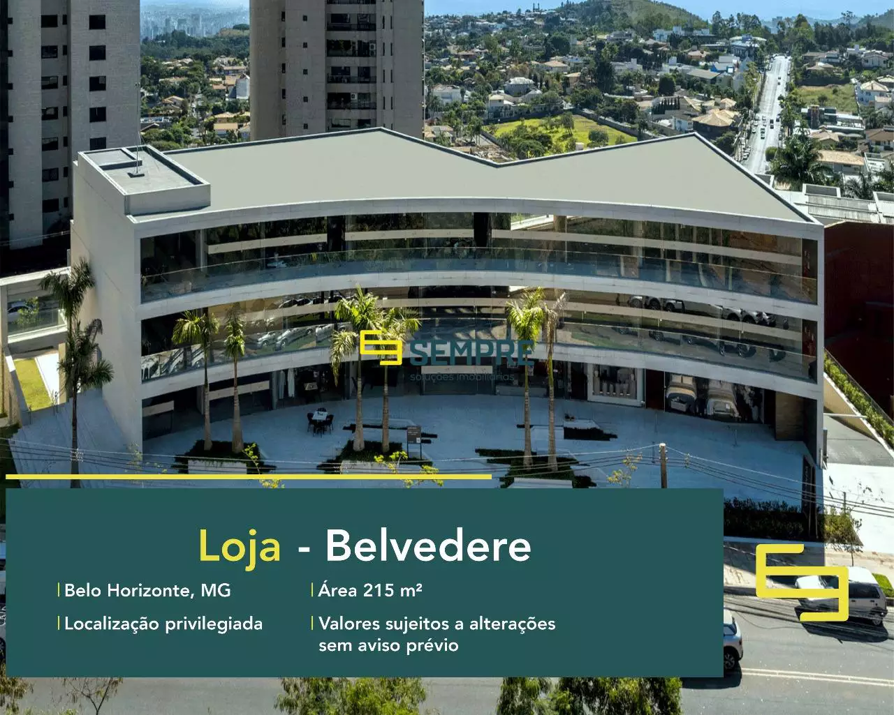 Loja para alugar no Belvedere próximo ao BH shopping, O estabelecimento comercial conta com área de 215,82 m².