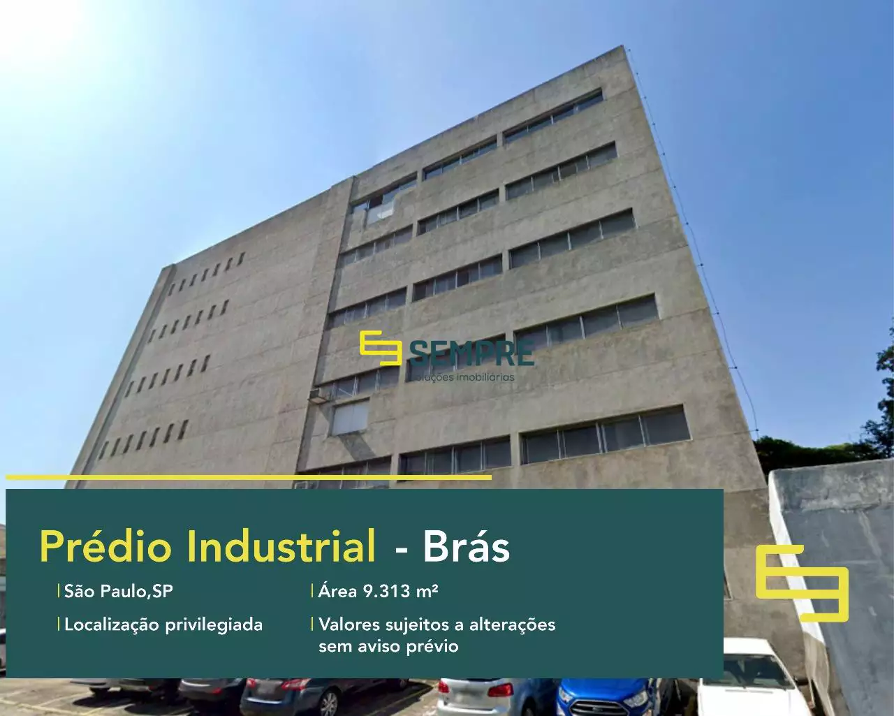 Prédio industrial à venda no Brás em São Paulo, em excelente localização. O ponto comercial conta com área de 9.313 m².