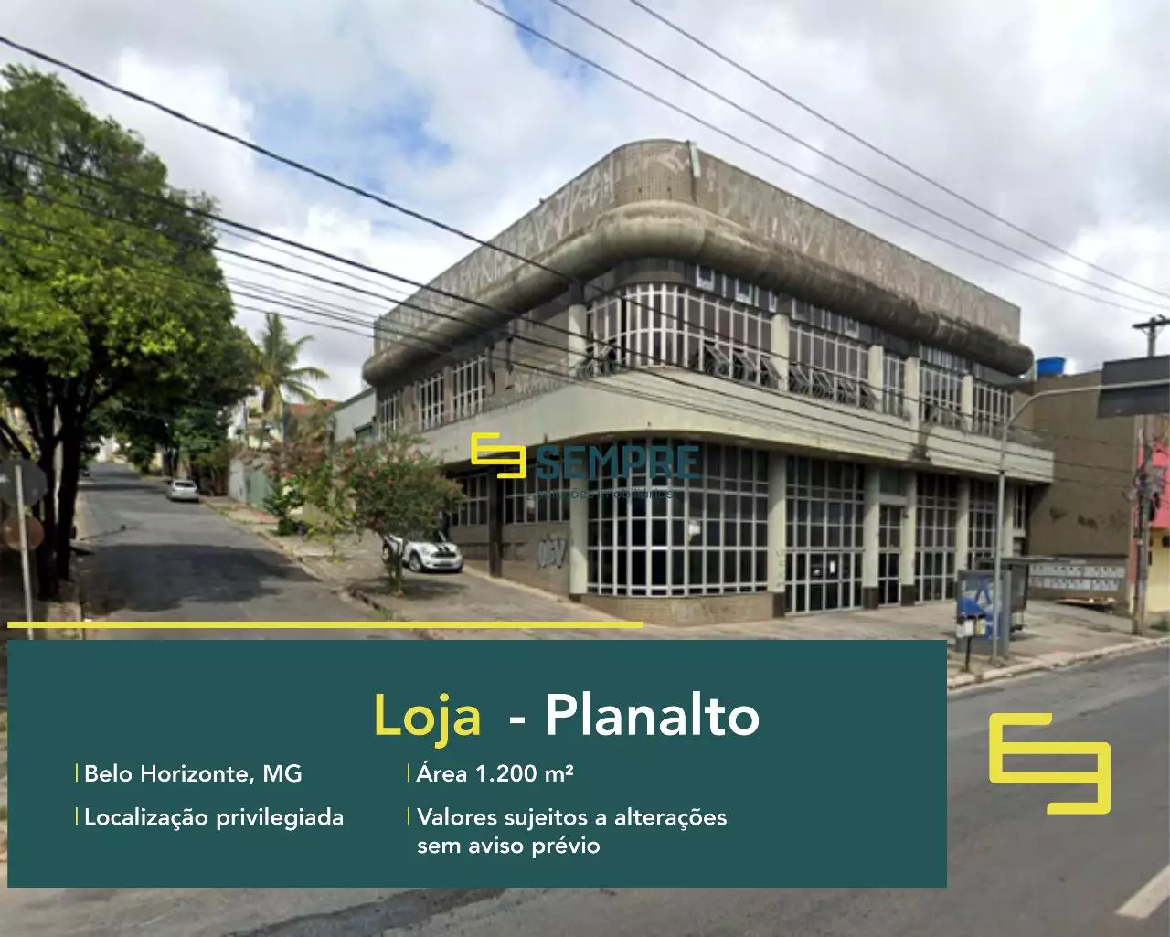 Loja para alugar no Planalto em Belo Horizonte, em excelente localização. O ponto comercial conta com área de 1.200 m².