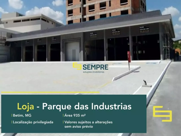 Loja para locação em Betim - MG, em excelente localização. O estabelecimento comercial conta com área de 935 m².