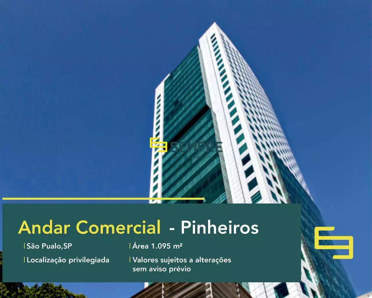 Andar corporativo no Eldorado Business Tower para alugar em SP, em excelente localização. O ponto comercial conta com área de 1095 m².