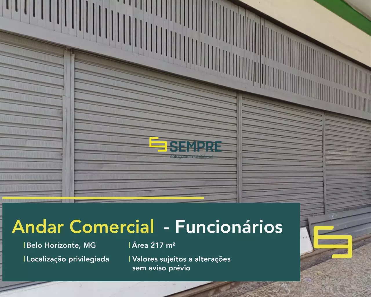 Loja à venda na Avenida Afonso Pena em Belo Horizonte, em excelente localização. O estabelecimento comercial conta com área de 217 m².