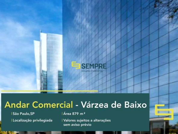 Laje corporativa no edifício Torre Alpha para alugar em São Paulo, em excelente localização. O ponto comercial conta com área de 879 m².