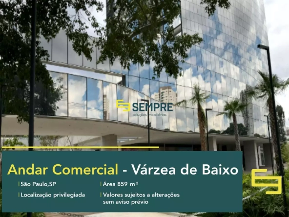 Sala comercial no edifício Torre Alpha para alugar em São Paulo, em excelente localização. O ponto comercial conta com área de 859 m².