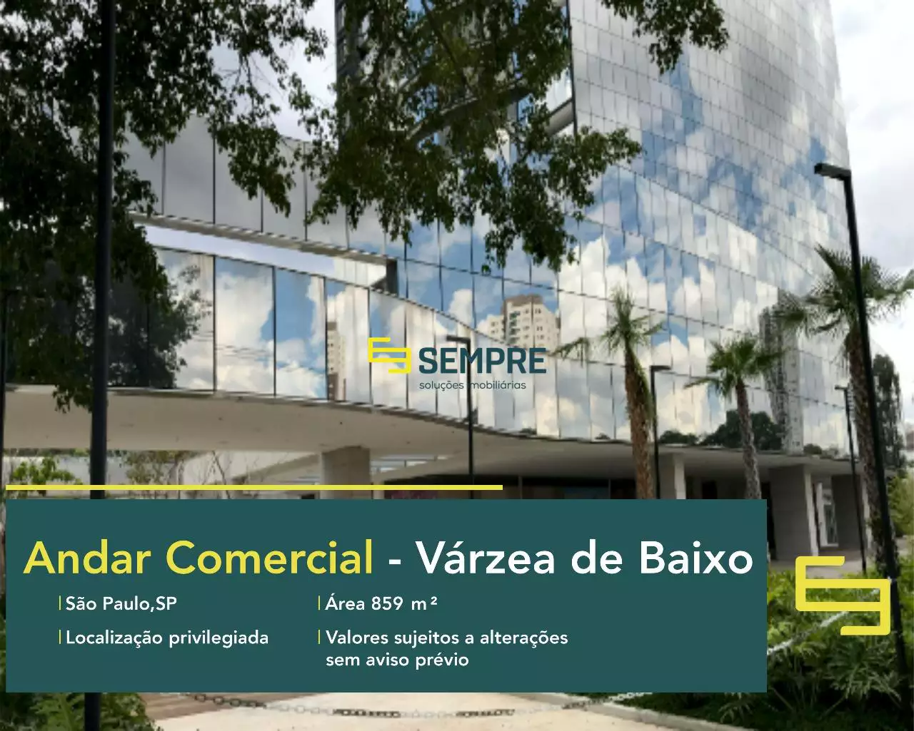 Sala comercial no edifício Torre Alpha para alugar em São Paulo, em excelente localização. O ponto comercial conta com área de 859 m².