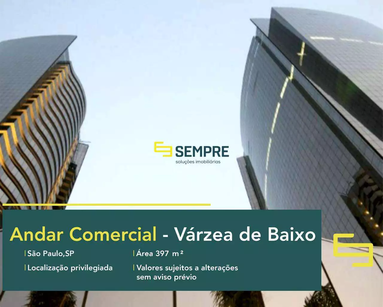 Laje corporativa no edifício Torre Alpha para alugar em São Paulo, em excelente localização. O ponto comercial conta com área de 397 m².