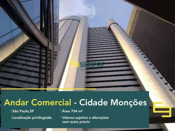 Andar comercial no Centenário Complexo Corporativo em SP - Em excelente localização. O ponto comercial conta com área de 704,18 m².