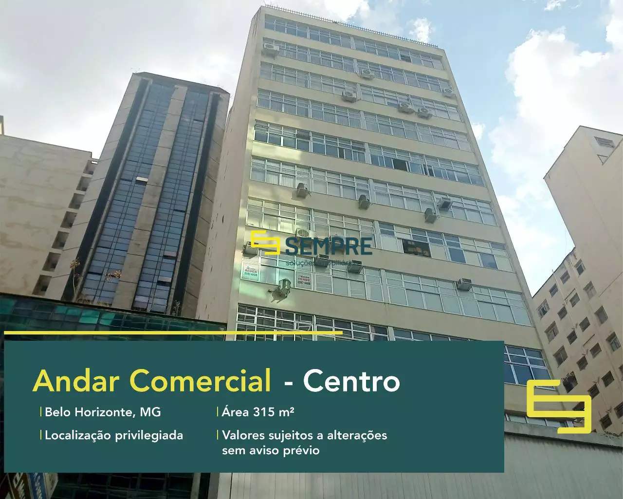 Andar comercial à venda na rua da Bahia em Belo Horizonte - Em excelente localização. O ponto comercial conta com área de 315 m².