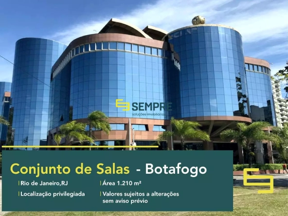 Sala comercial no Botafogo para alugar - Rio de Janeiro, em excelente localização. O ponto comercial conta com área de 1.210 m².