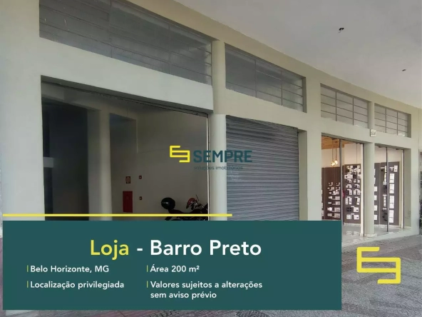 Loja na praça Raul Soares para locação em Belo Horizonte, excelente localização. O estabelecimento comercial conta com área de 200 m².