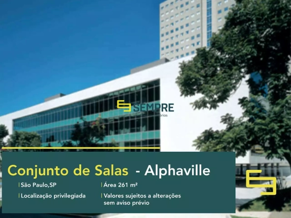 Conjunto de sala comercial no Edifício Alphaville para locação em São Paulo. O estabelecimento comercial conta com área de 2.341 m².