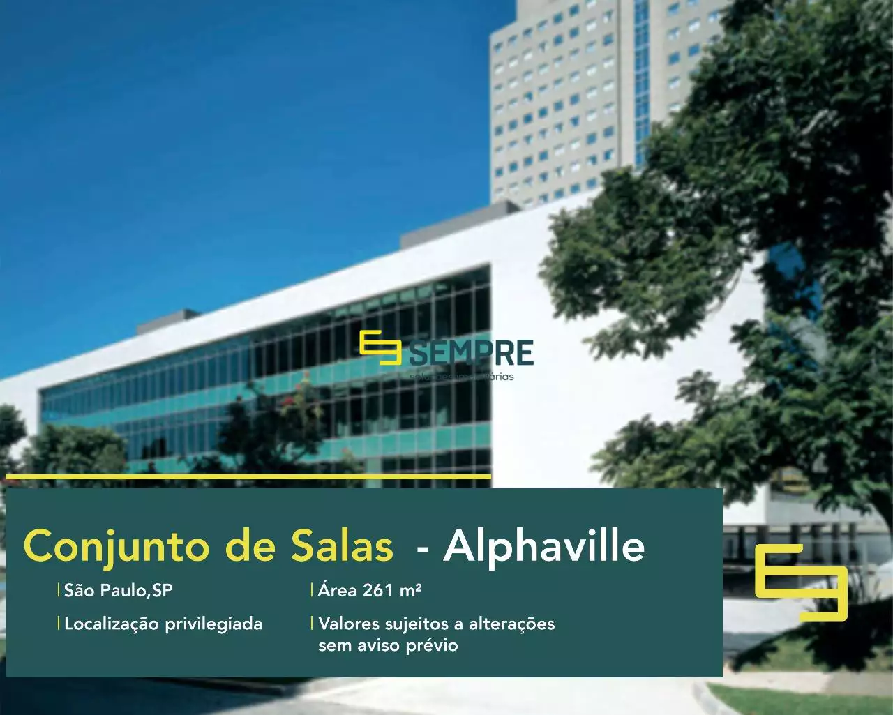 Conjunto de sala comercial no Edifício Alphaville para locação em São Paulo. O estabelecimento comercial conta com área de 2.341 m².