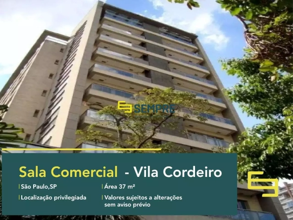 Sala comercial no no Brooklin Prime Offices à venda em São Paulo, em excelente localização. O ponto comercial conta com área de 37 m².