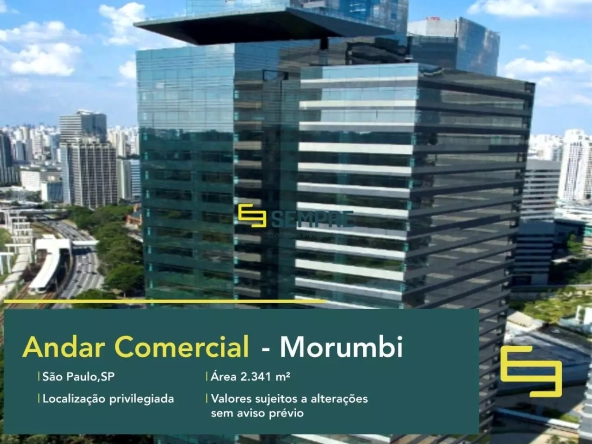 Andar corporativo no Parque da Cidade para alugar em São Paulo - Torre Sucupira em São Paulo. O ponto comercial conta com área de 2.341 m².