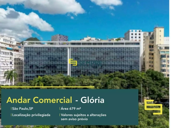 Laje corporativa no Edifício Manchete para alugar no RJ. O estabelecimento comercial conta com área de 679,32 m².