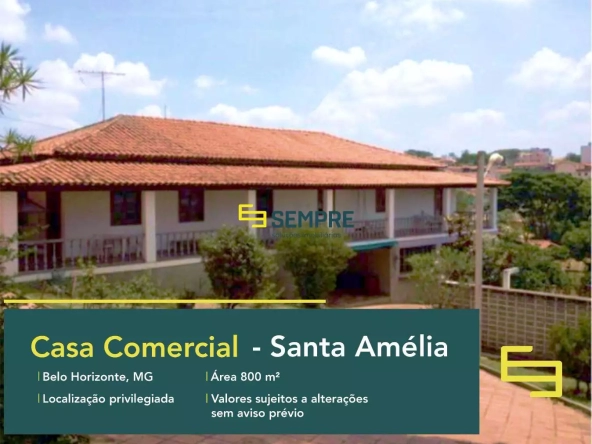 Casa comercial para alugar no Santa Amélia em BH