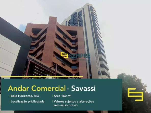 Andar para alugar na Savassi em BH - Edifício Khronos