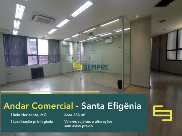 Andar para alugar no Santa Efigênia em BH - Edifício Angelini Center