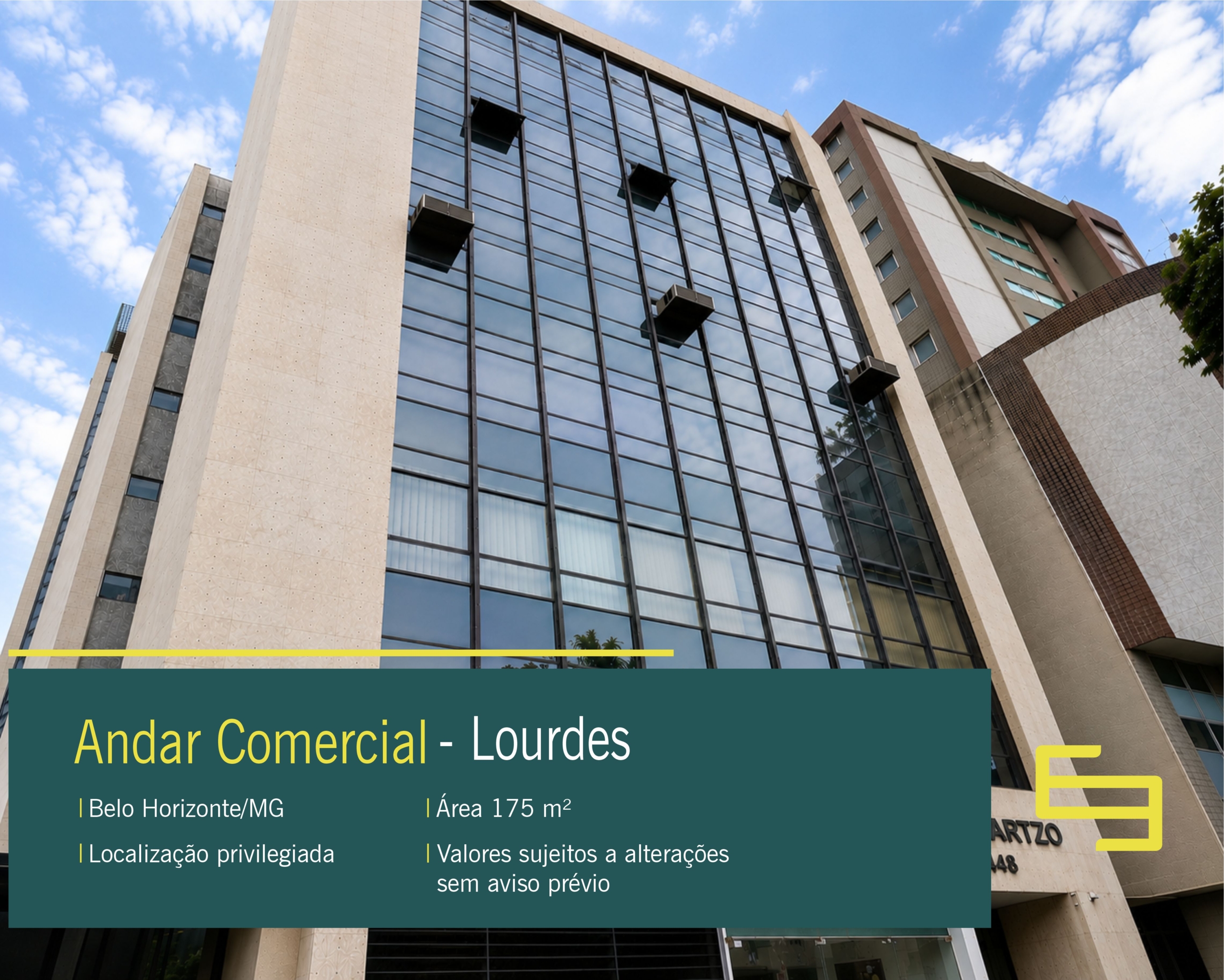 Andar à venda no bairro de Lourdes com excelente localização, estrutura moderna e fácil acesso às principais vias de BH.