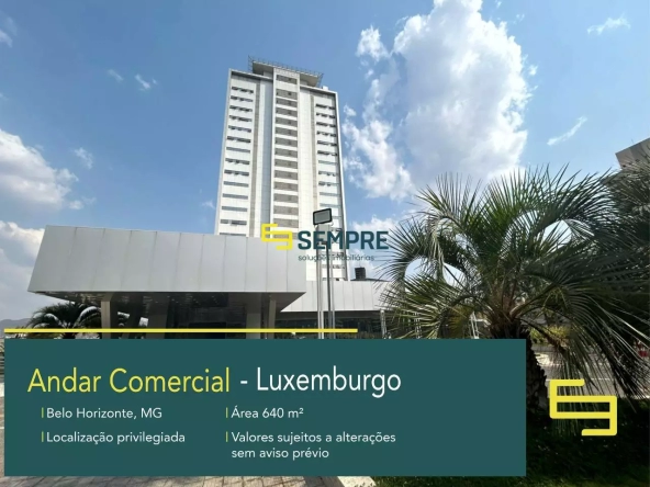 Andar para alugar no Luxemburgo em BH - The One Business