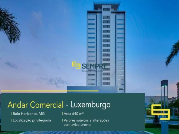 Andar para alugar na Luxemburgo em BH - The One Business