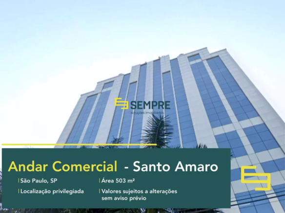 Aluguel de andar comercial no Santo Amaro em São Paulo