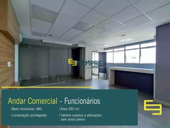 Andar Corrido para Alugar no Funcionários em Belo Horizonte