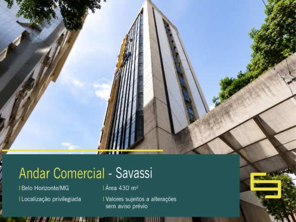 Andar para Alugar na Savassi, em Belo Horizonte. Localização estratégica, excelente infraestrutura e espaços ideais para empresas.