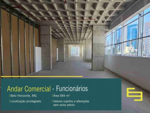 Andar comercial para alugar no Funcionários em Belo Horizonte