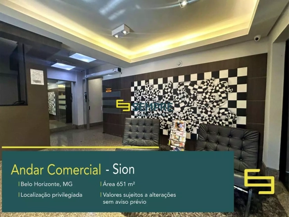 Andar Corrido para Alugar no Sion em Belo Horizonte