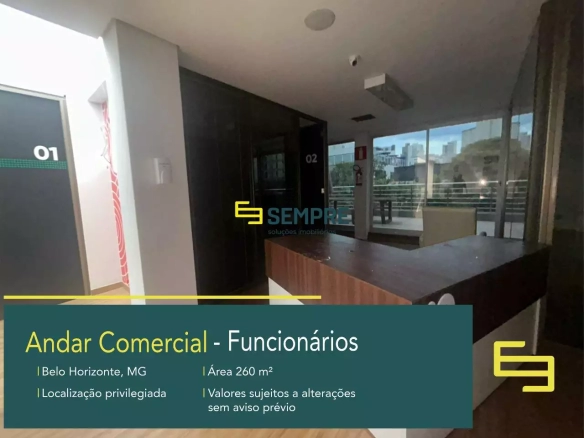 Andar Corrido para Alugar no Funcionários em Belo Horizonte