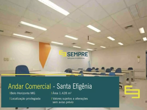 Andar corporativo para alugar no Santa Efigênia em Belo Horizonte