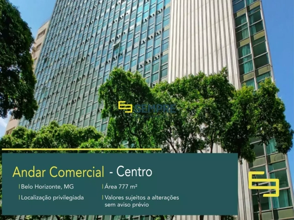 Andar corporativo para alugar no Bravo BH no Centro de Belo Horizonte