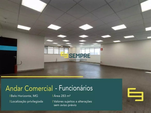 Andar corporativo para alugar no Funcionários em Belo Horizonte