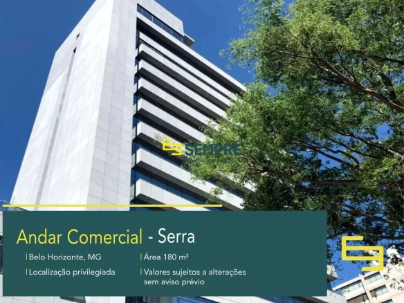 Andar corporativo para alugar na Serra em Belo Horizonte