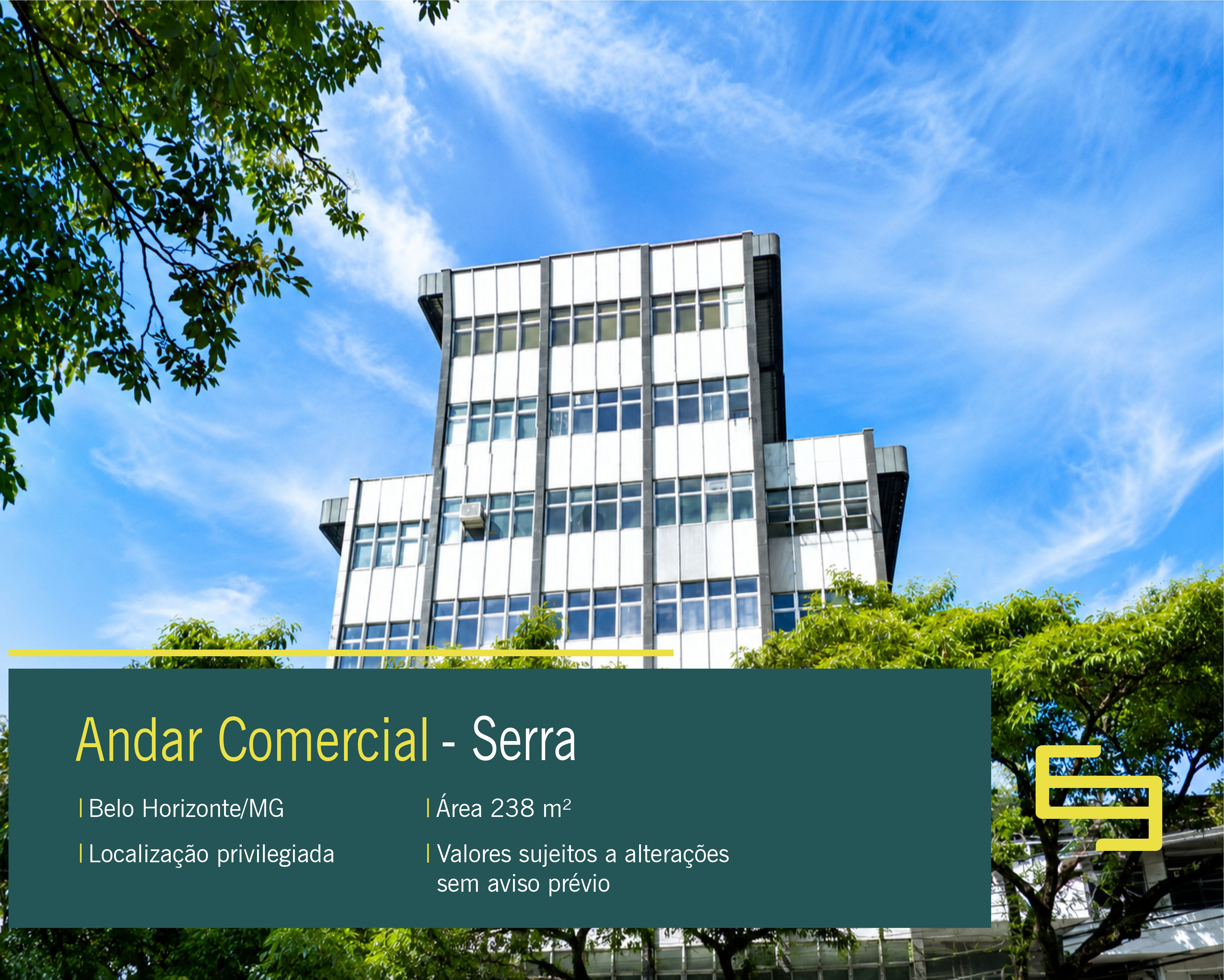 Andar comercial para alugar no Serra, em Belo Horizonte. Espaço amplo, infraestrutura moderna, excelente localização e fácil acesso.