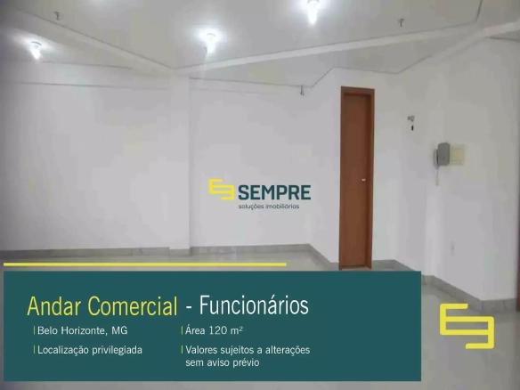 Andar corporativo para alugar no Funcionários em Belo Horizonte