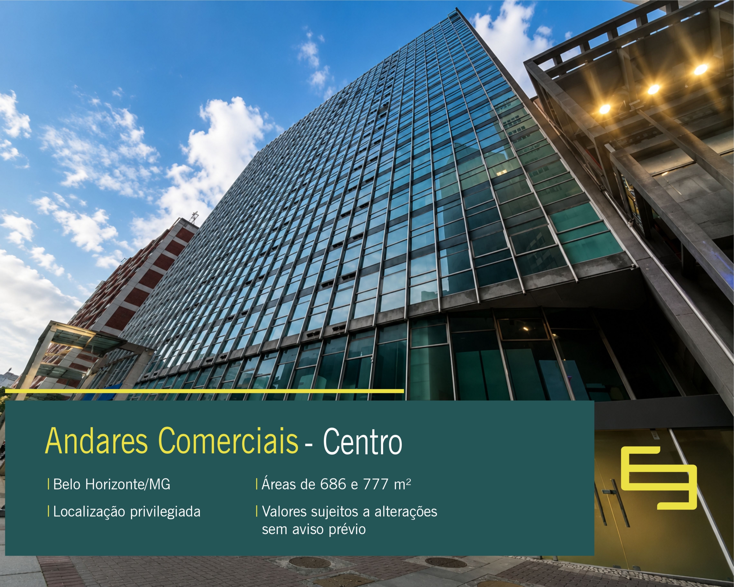 Andares comerciais para alugar no Centro de Belo Horizonte. Localização estratégica, infraestrutura corporativa completa e fácil acesso às principais regiões da cidade.