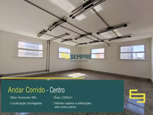 Andar corporativo para alugar no Centro de BH