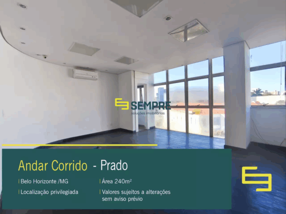 Andar corporativo para alugar no Prado – BH